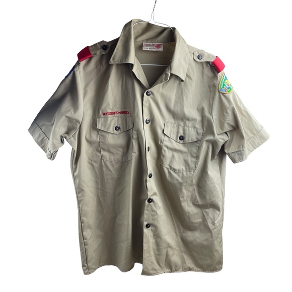 Vintage Boy Scouts Of America Mens XL Official Shirt BSA Khaki Made In USA - Picture 1 of 8